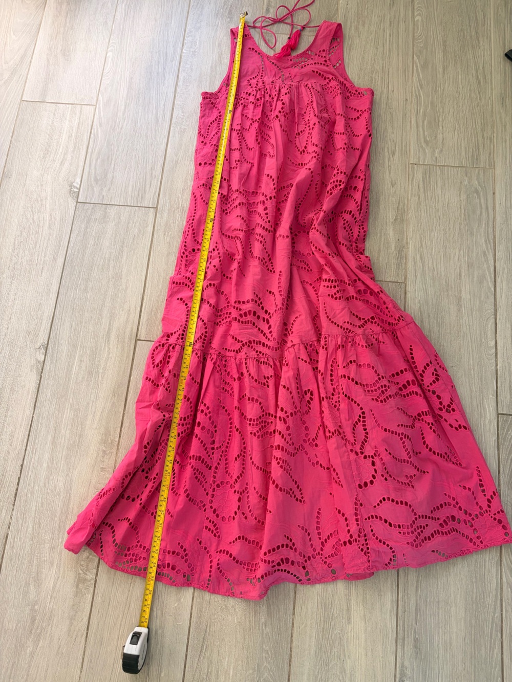 Anthropologie Fuchsia Eyelet Maxi Dress - Picture 8 of 9